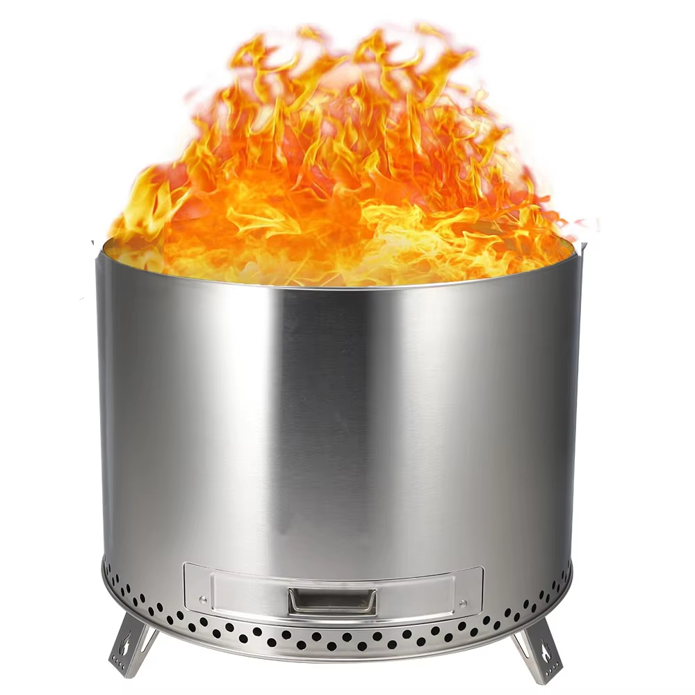 19 inch smokeless stainless steel brazier stove smokeless charcoal camping fire pit